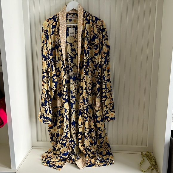 Free People Wild Nights Printed Longline Duster Coat NWT - Picture 3 of 8